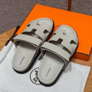 Hermes Chypre Sandal Women Techno-sandal Calfskin Esquisse Grey Beige H222299Z NL345 - Image 16