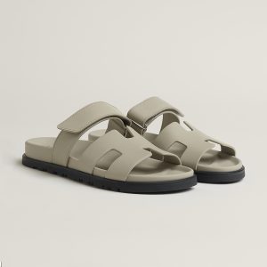 Hermes Chypre Sandal Women Techno-sandal Calfskin Esquisse Grey Beige H222299Z NL345