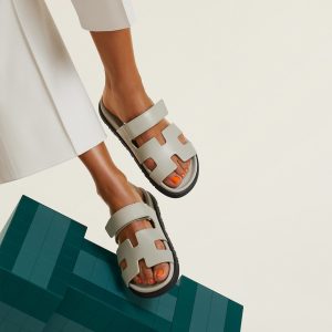 Hermes Chypre Sandal Women Techno-sandal Calfskin Esquisse Grey Beige H222299Z NL345 - Image 17