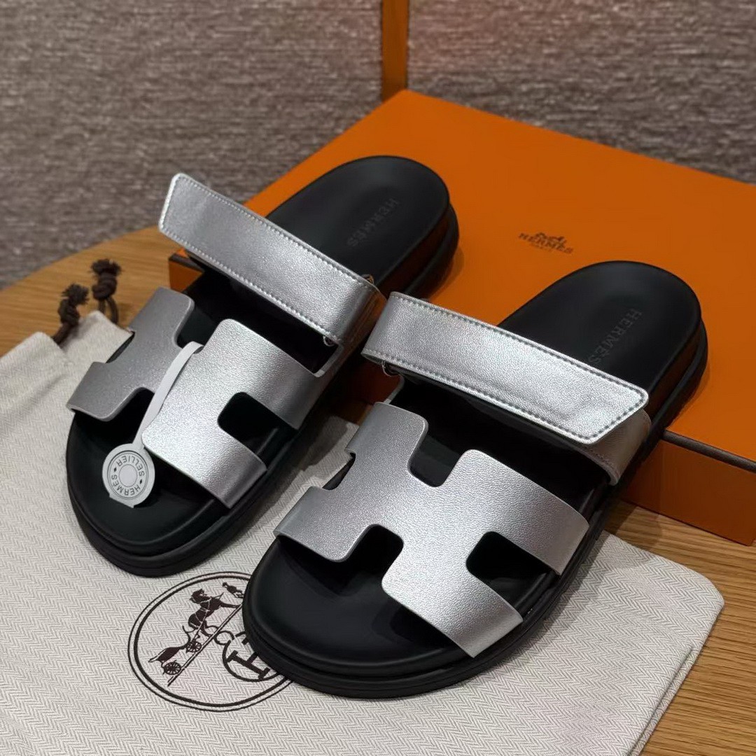 Hermes Chypre Sandal Women Techno-sandal Calfskin Gris Argenté H261072Z 52340 - Image 2