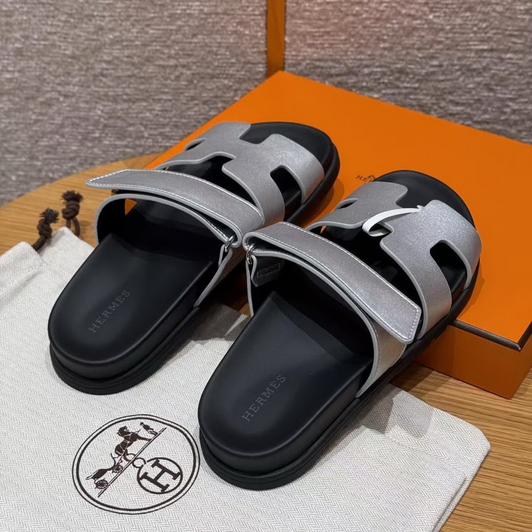 Hermes Chypre Sandal Women Techno-sandal Calfskin Gris Argenté H261072Z 52340 - Image 11