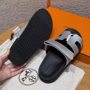 Hermes Chypre Sandal Women Techno-sandal Calfskin Gris Argenté H261072Z 52340 - Image 9