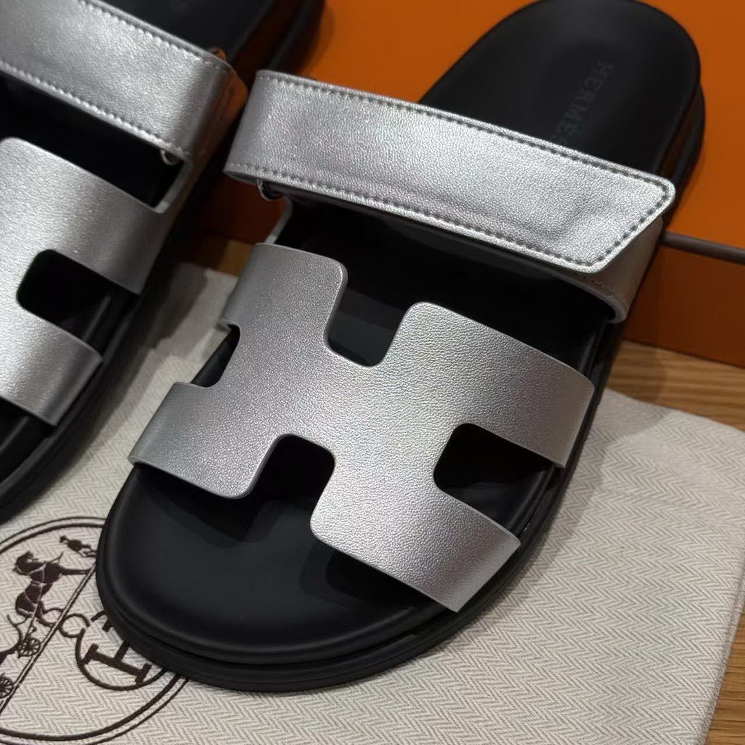 Hermes Chypre Sandal Women Techno-sandal Calfskin Gris Argenté H261072Z 52340 - Image 7