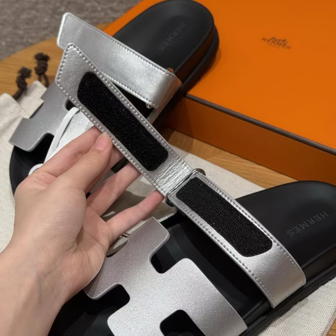 Hermes Chypre Sandal Women Techno-sandal Calfskin Gris Argenté H261072Z 52340 - Image 5