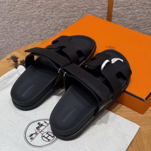 Hermes Chypre Sandal Women Techno-sandal Calfskin Noir H222100Z 02340 - Image 13