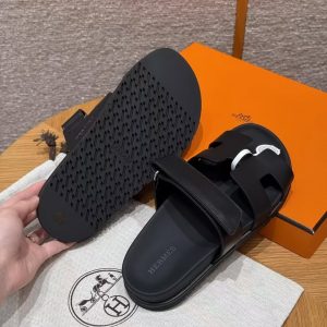 Hermes Chypre Sandal Women Techno-sandal Calfskin Noir H222100Z 02340 - Image 12