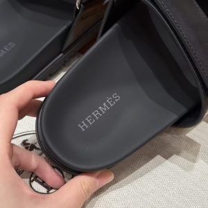 Hermes Chypre Sandal Women Techno-sandal Calfskin Noir H222100Z 02340 - Image 10