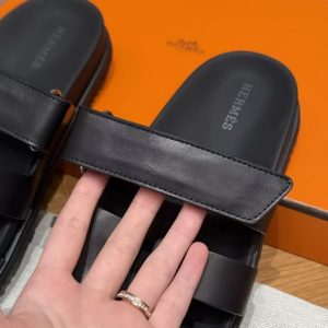 Hermes Chypre Sandal Women Techno-sandal Calfskin Noir H222100Z 02340 - Image 7