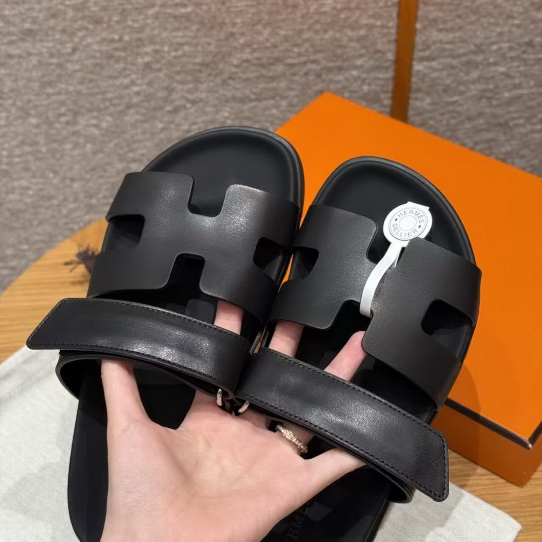 Hermes Chypre Sandal Women Techno-sandal Calfskin Noir H222100Z 02340 - Image 6