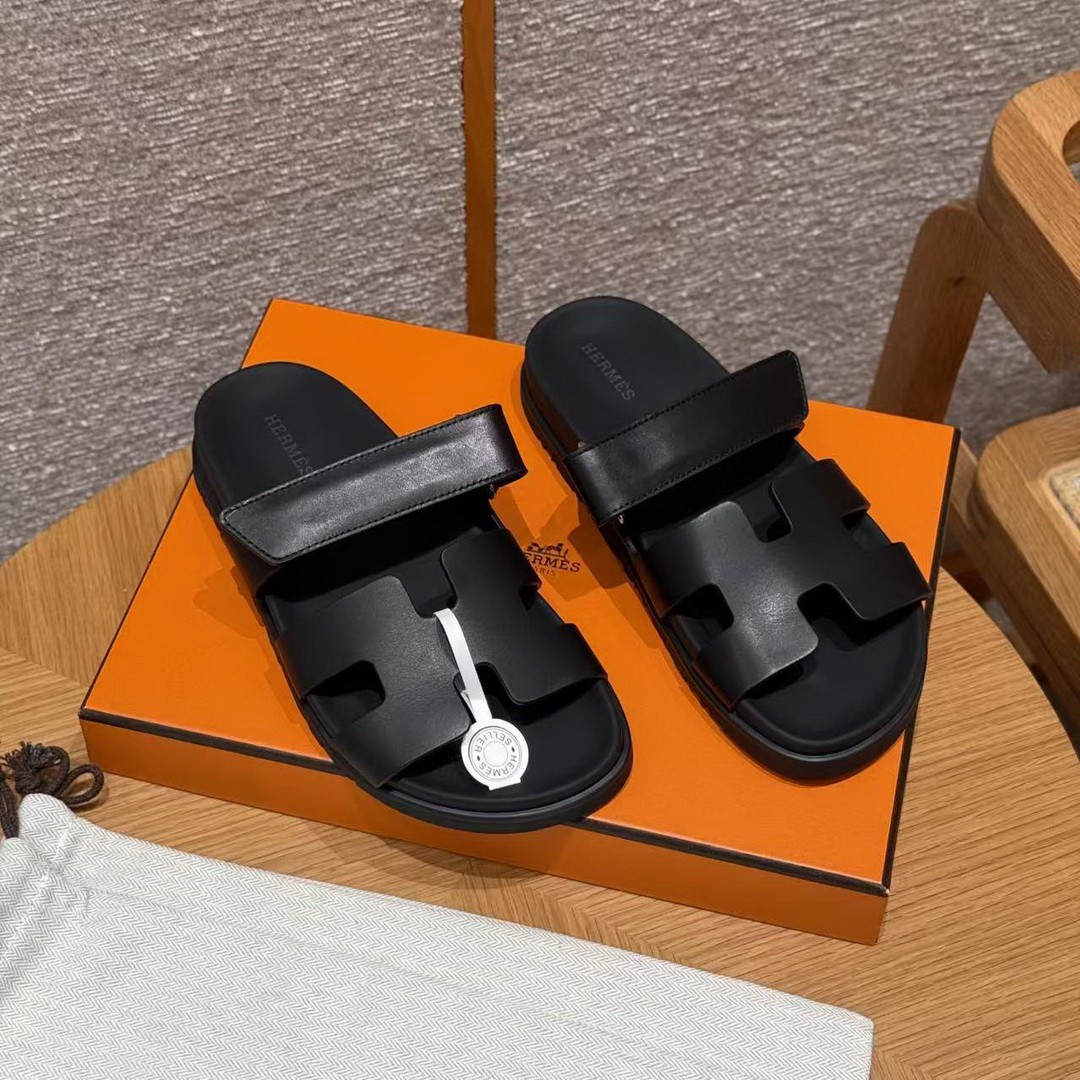 Hermes Chypre Sandal Women Techno-sandal Calfskin Noir H222100Z 02340 - Image 3