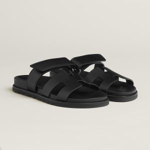 Hermes Chypre Sandal Women Techno-sandal Calfskin Noir H222100Z 02340
