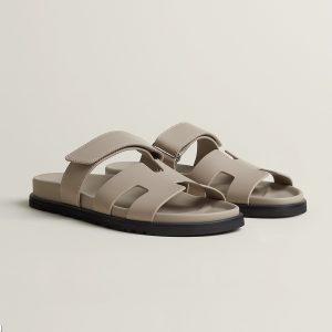 Hermes Chypre Sandal Women Techno-sandal Calfskin Pebble Beige Galet H222299Z BG340