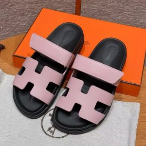 Hermes Chypre Sandal Women Techno-sandal Calfskin Rose Cancan