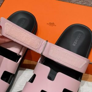 Hermes Chypre Sandal Women Techno-sandal Calfskin Rose Cancan - Image 8