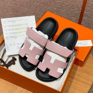 Hermes Chypre Sandal Women Techno-sandal Calfskin Rose Cancan - Image 5