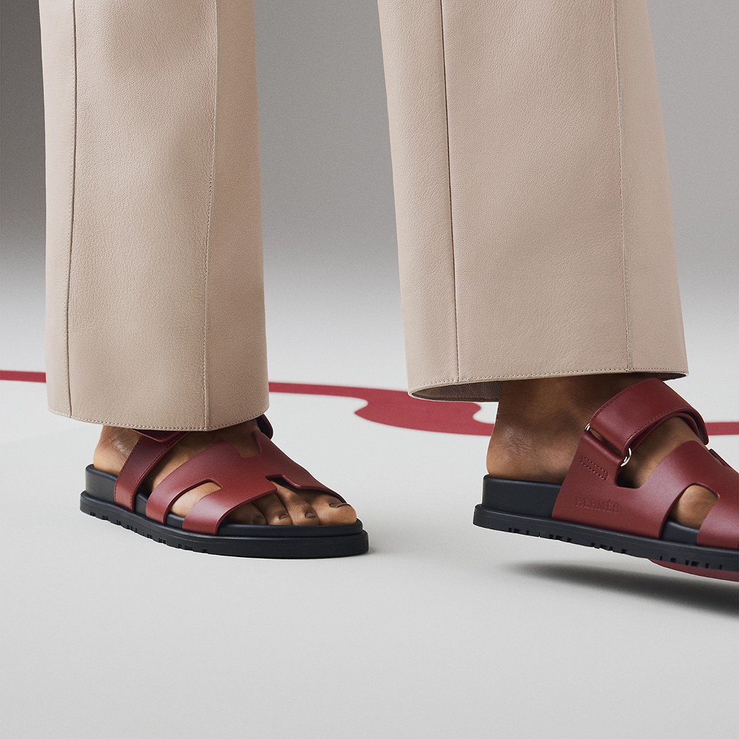 Hermes Chypre Sandal Women Techno-sandal Calfskin Rouge H H222299Z L1340 - Image 3