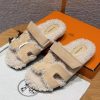 Hermes Chypre Sandal Women Techno-sandal Calfskin With Shearling Lining Cream-coloured Ecru