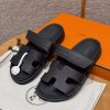 Hermes Chypre Sandal Women Techno-sandal Epsom Calfskin Black