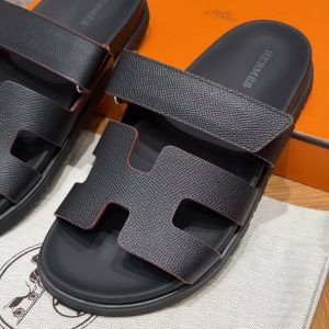 Hermes Chypre Sandal Women Techno-sandal Epsom Calfskin Black - Image 8