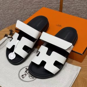 Hermes Chypre Sandal Women Techno-sandal Epsom Calfskin Blanc