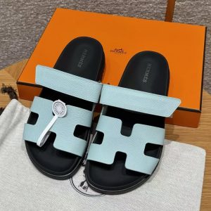 Alternative view of Hermes Chypre Sandal Women Techno-sandal Epsom Calfskin Bleu Cristaux H231295Z DF350