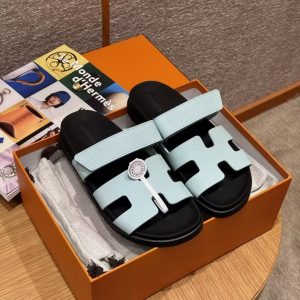Hermes Chypre Sandal Women Techno-sandal Epsom Calfskin Bleu Cristaux H231295Z DF350 - Image 5