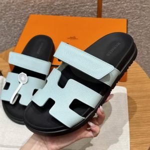 Hermes Chypre Sandal Women Techno-sandal Epsom Calfskin Bleu Cristaux H231295Z DF350 - Image 4