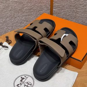 Hermes Chypre Sandal Women Techno-sandal Epsom Calfskin Etoupe H231295Z X3340 - Image 15