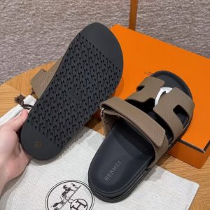 Hermes Chypre Sandal Women Techno-sandal Epsom Calfskin Etoupe H231295Z X3340 - Image 14