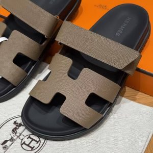 Hermes Chypre Sandal Women Techno-sandal Epsom Calfskin Etoupe H231295Z X3340 - Image 8