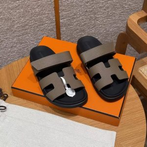 Hermes Chypre Sandal Women Techno-sandal Epsom Calfskin Etoupe H231295Z X3340 - Image 5