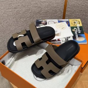 Hermes Chypre Sandal Women Techno-sandal Epsom Calfskin Etoupe H231295Z X3340 - Image 4