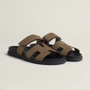 Hermes Chypre Sandal Women Techno-sandal Epsom Calfskin Etoupe H231295Z X3340