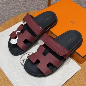 Alternative view of Hermes Chypre Sandal Women Techno-sandal Epsom Calfskin Rouge H H231295Z L1350