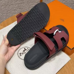 Hermes Chypre Sandal Women Techno-sandal Epsom Calfskin Rouge H H231295Z L1350 - Image 12