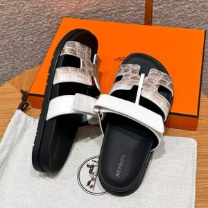 Alternative view of Hermes Chypre Sandal Women Techno-sandal Matte Mississippiensis Alligator Himalaya