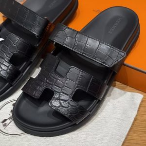 Alternative view of Hermes Chypre Sandal Women Techno-sandal Matte Mississippiensis Alligator Noir