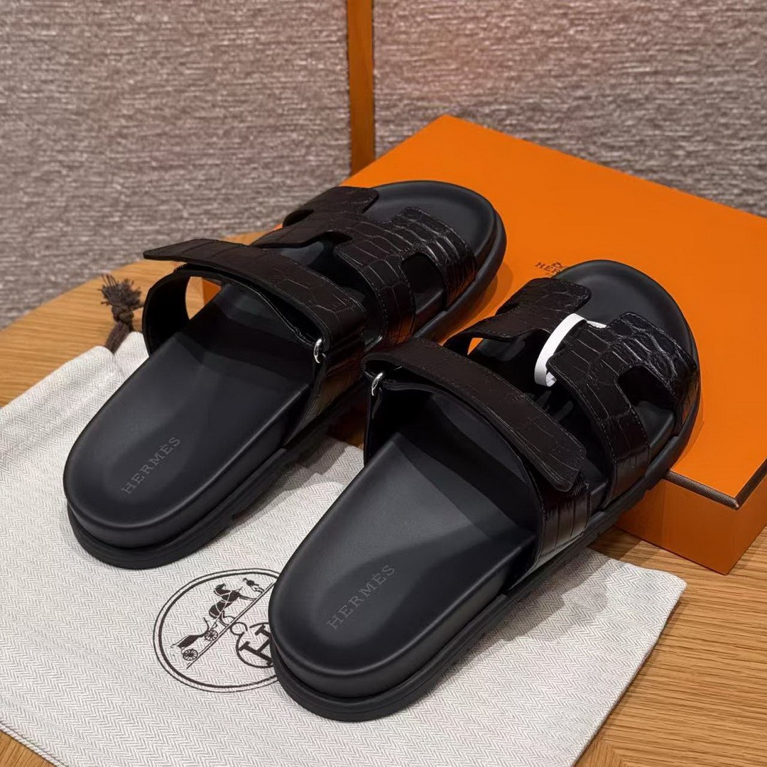 Hermes Chypre Sandal Women Techno-sandal Matte Mississippiensis Alligator Noir - Image 11