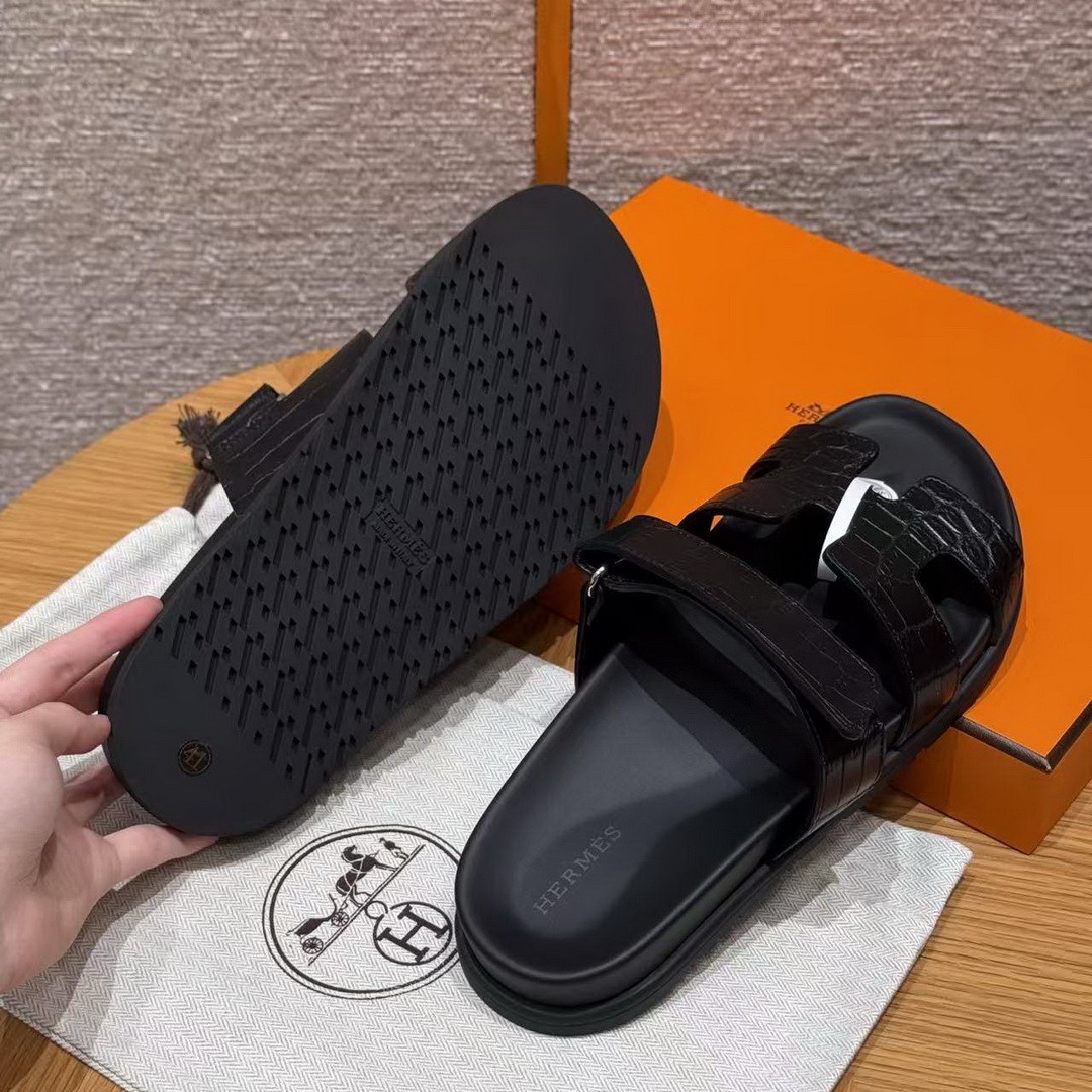 Hermes Chypre Sandal Women Techno-sandal Matte Mississippiensis Alligator Noir - Image 6