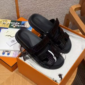 Hermes Chypre Sandal Women Techno-sandal Matte Mississippiensis Alligator Noir - Image 5