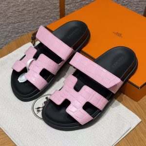 Hermes Chypre Sandal Women Techno-sandal Matte Mississippiensis Alligator Pink
