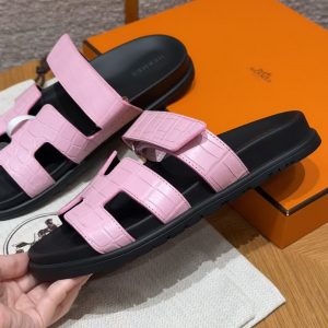 Alternative view of Hermes Chypre Sandal Women Techno-sandal Matte Mississippiensis Alligator Pink
