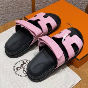 Hermes Chypre Sandal Women Techno-sandal Matte Mississippiensis Alligator Pink - Image 12
