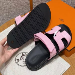 Hermes Chypre Sandal Women Techno-sandal Matte Mississippiensis Alligator Pink - Image 10