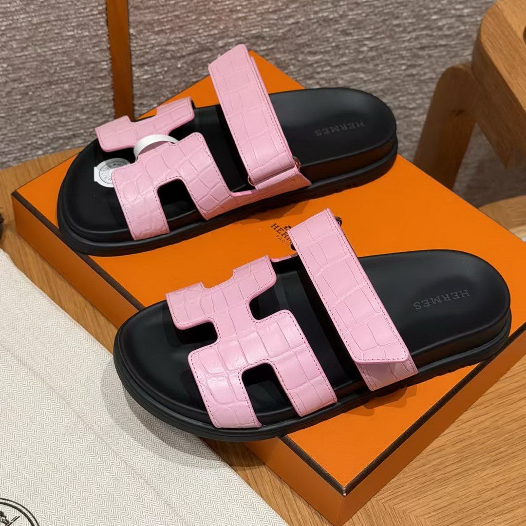 Hermes Chypre Sandal Women Techno-sandal Matte Mississippiensis Alligator Pink - Image 7