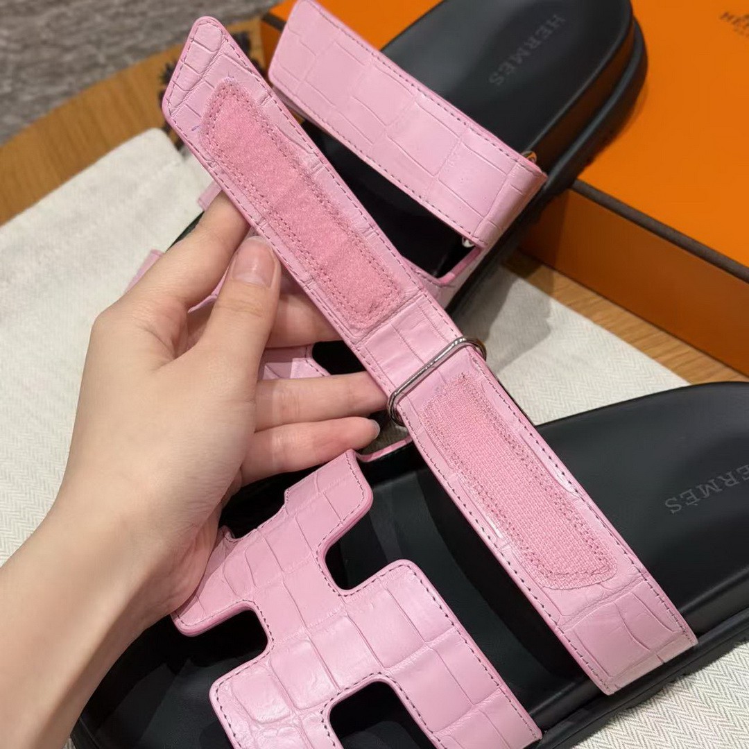 Hermes Chypre Sandal Women Techno-sandal Matte Mississippiensis Alligator Pink - Image 5
