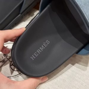 Hermes Chypre Sandal Women Techno-sandal Suede Goatskin Bleu Celeste - Image 11