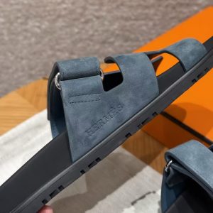 Hermes Chypre Sandal Women Techno-sandal Suede Goatskin Bleu Celeste - Image 6