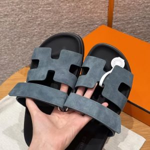 Hermes Chypre Sandal Women Techno-sandal Suede Goatskin Bleu Celeste - Image 5