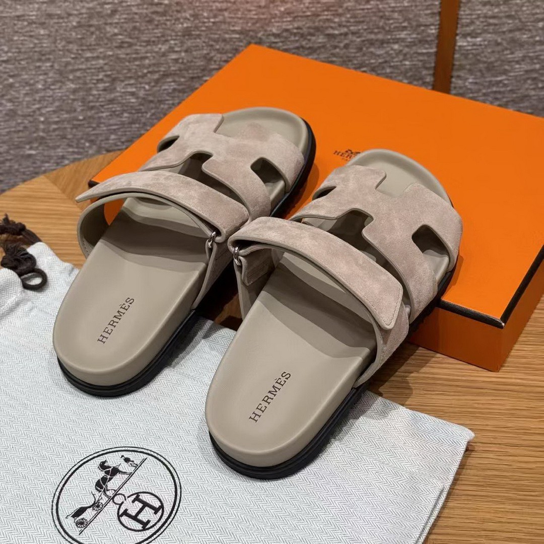 Hermes Chypre Sandal Women Techno-sandal Suede Goatskin Clay Beige - Image 2